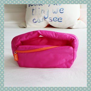 NWOT Benefit Puffy Pink Makeup Bag